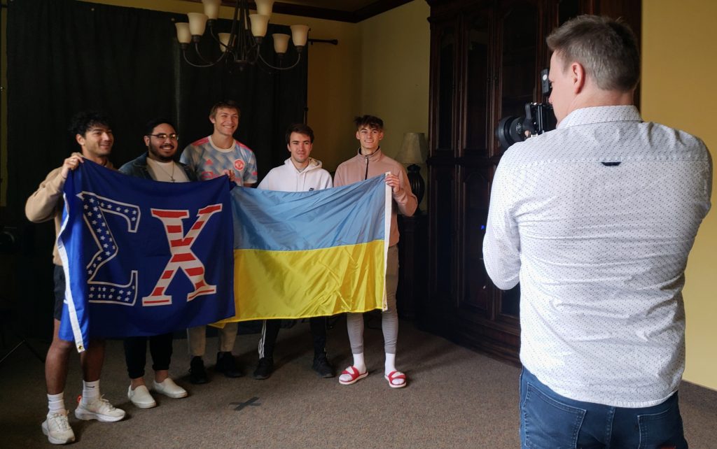 Students show support for Ukraine