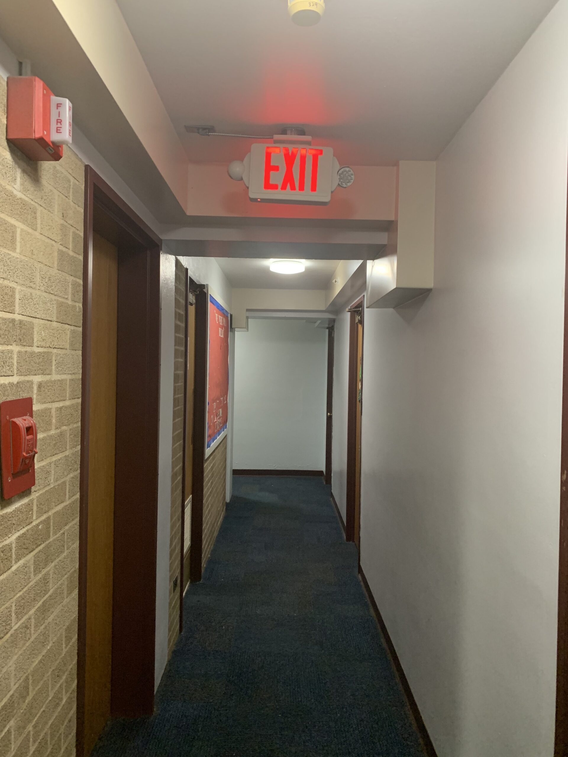 Exit Sign In Hall Property damage in Scott Hall could lead to extra charges for all ...