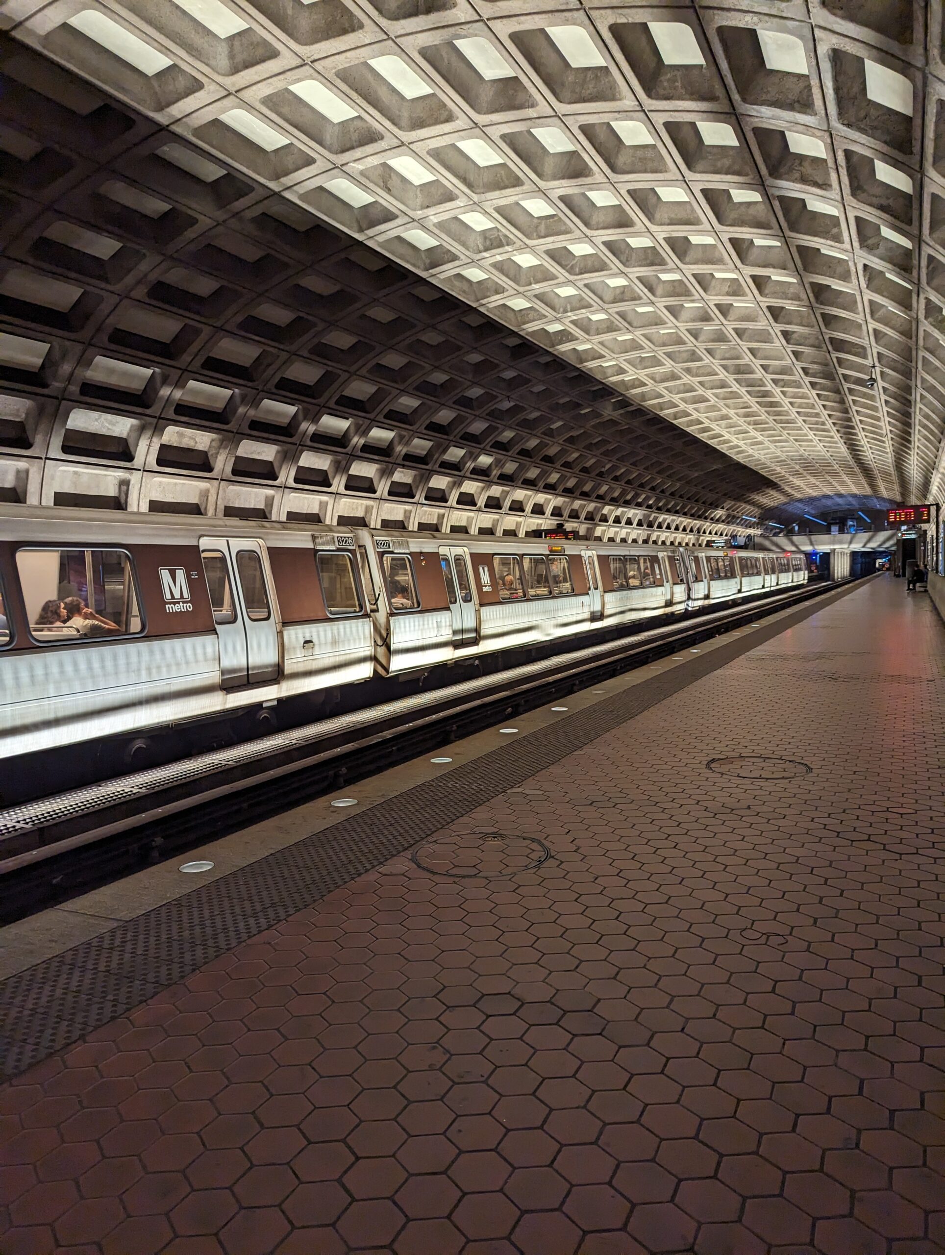 A metro station and train in DC. Photo courtesy of Caitlin Marsch.